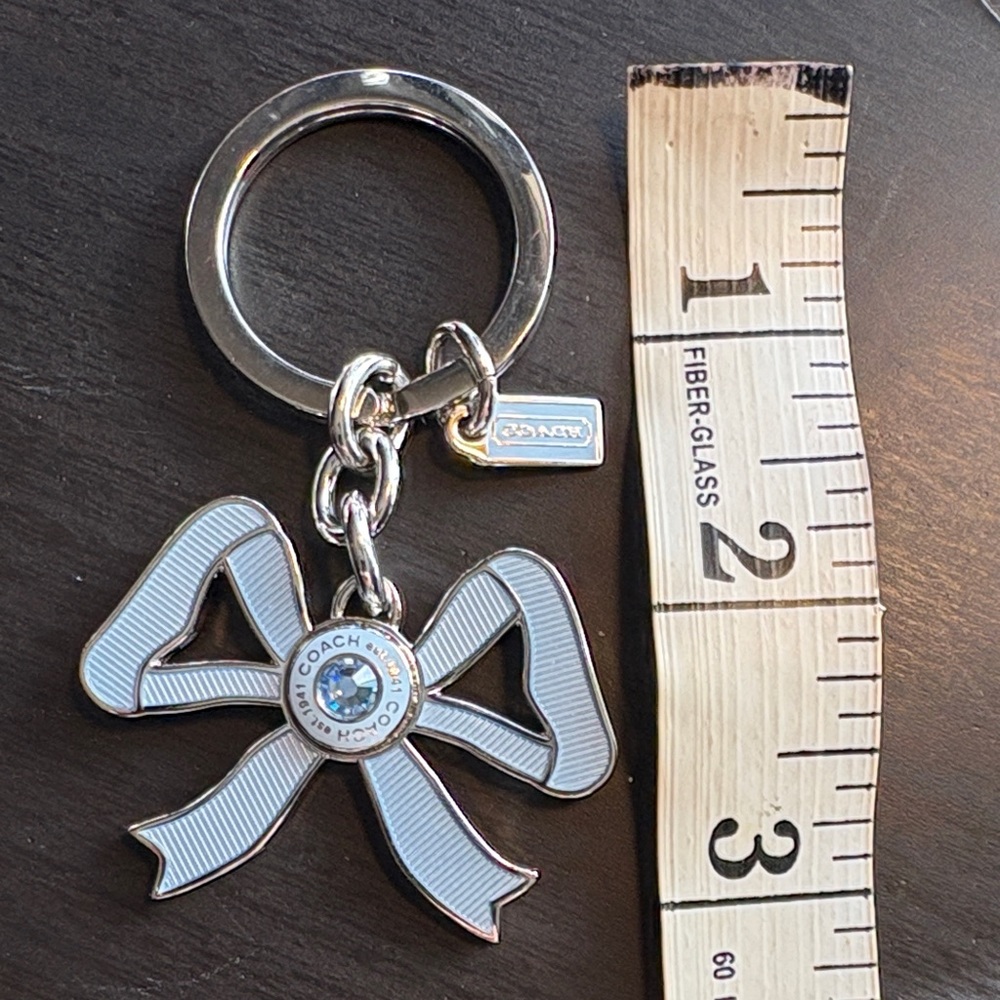 Coach Silver and blue Bow Keychain